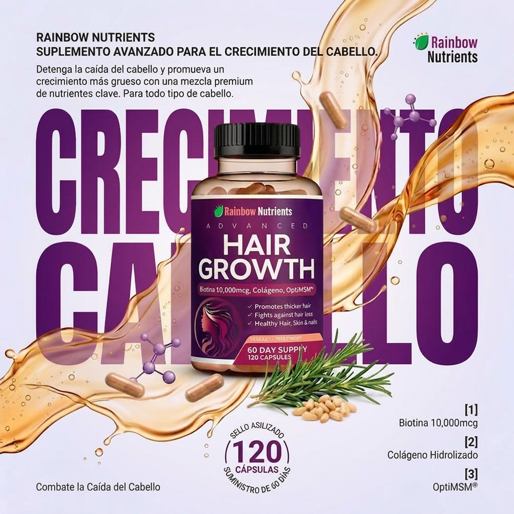 HAIR GROWTH PRO – TRATAMIENTO ANTICAÍDA Y CRECIMIENTO | ENVÍO GRATIS